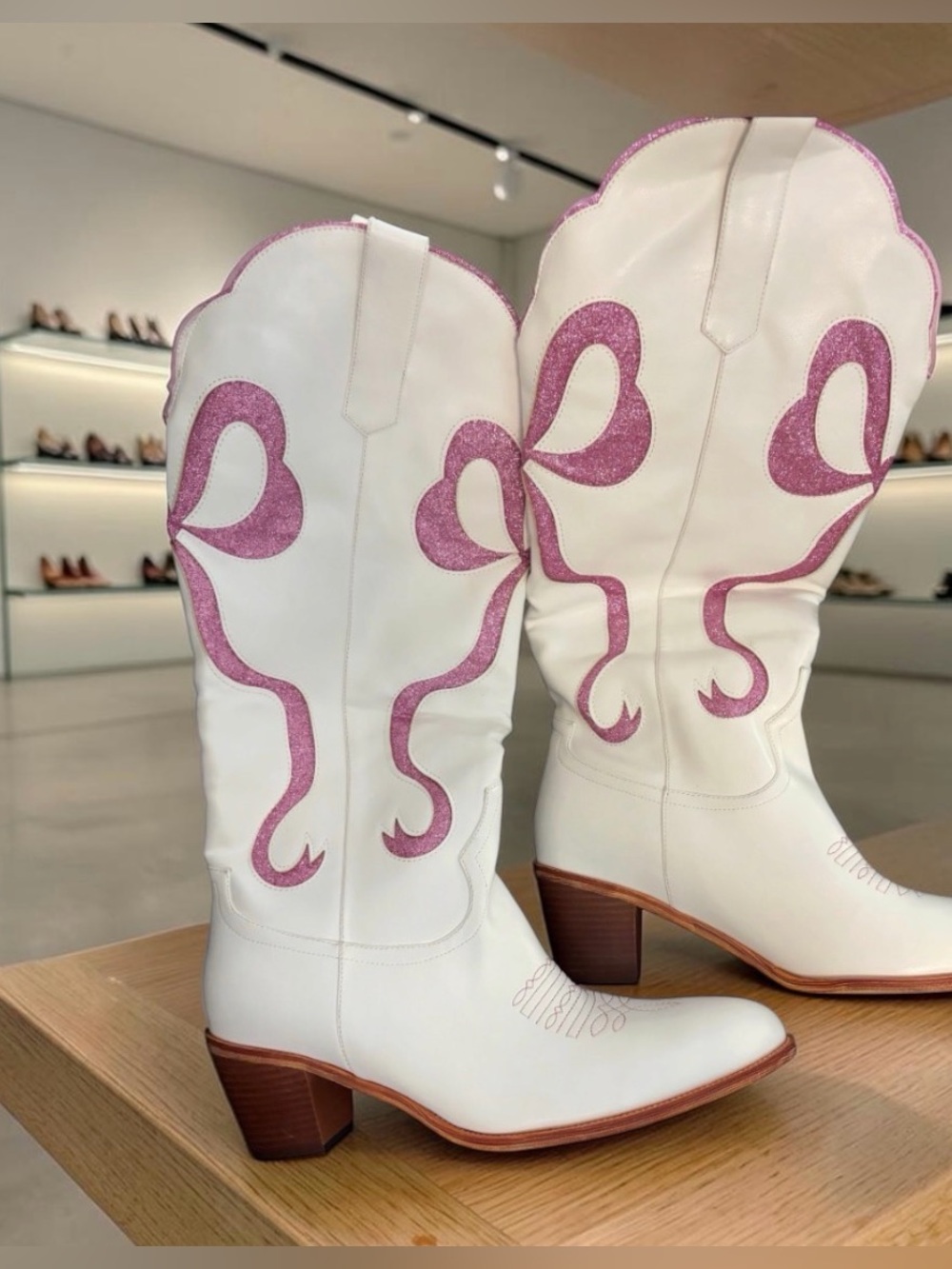 Western Tall White & Pink
Bow Tie Cowboy Boots
Women's Size 12 NWOT